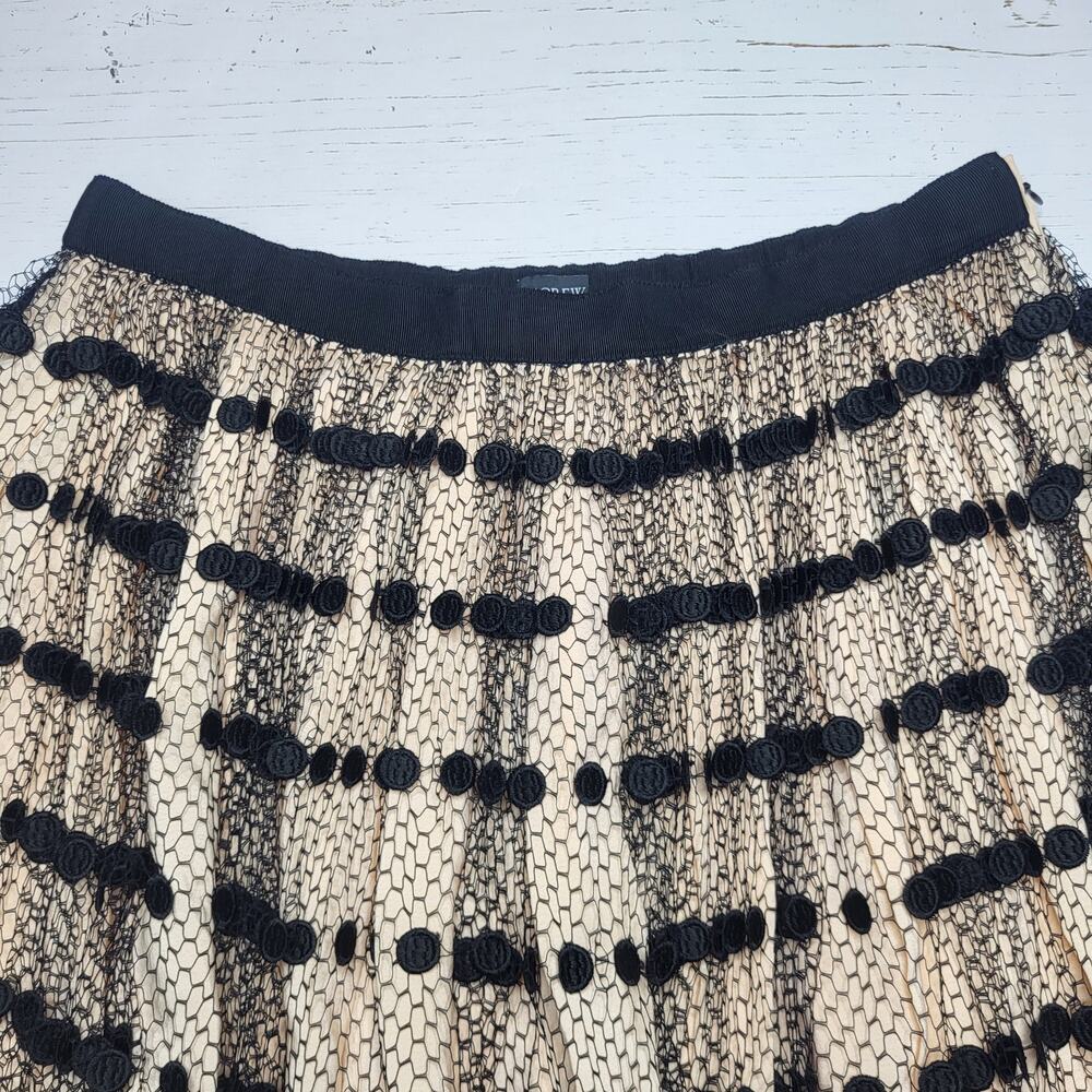 J. Crew Beige Tulle Midi Skirt with Black Polka Dot Overlay - Picture 5 of 9